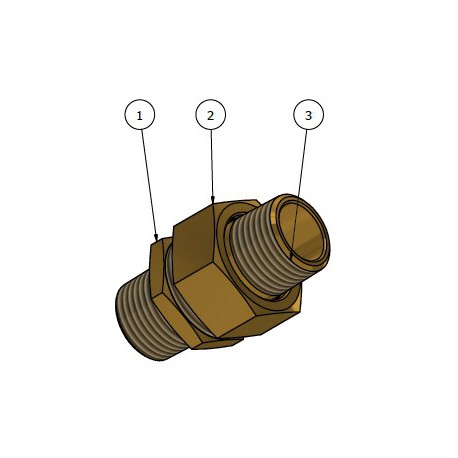 3-delig Verloop Koppeling BSPT 1/2"